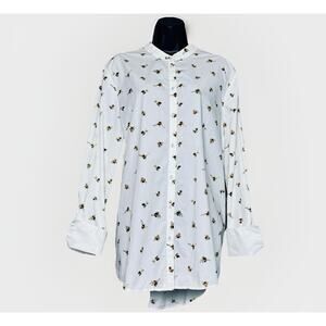 Victoria Beckham x Target XL All-Over Honey Bumble Bee Print White Button Shirt